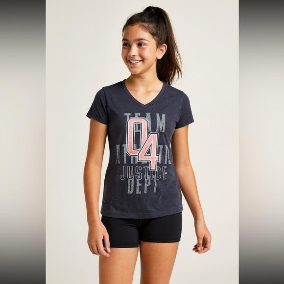 Girl's Justice Blue Short Sleeve Tee Shirt… - Picture 1 of 5